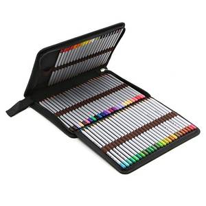lot 10065 image: BTSKY� Portable Canvas Zippered Colored Pencil Case-Super Large Capacity 72 Slot Pencil Bag Pouch for Watercolor Pencils(Black)