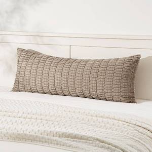 lot 10069 image: MIULEE Pack of 1 Light Brown Long Body Lumbar Decorative Throw Pillow Cover 14x36 Inch for Bed Couch Sofa Living Room Soft Boho Pillow Cover Modern Farmhouse Home Decor