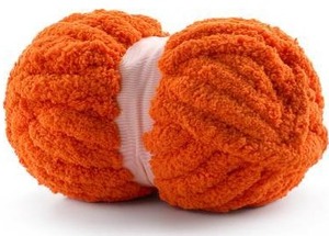 lot 10071 image: 1 Pack Chunky Yarn for Hand Knitting - Chenille Yarn for Crocheting - 224 Yds Chunky Blanket Yarn Jumbo, Thick Fluffy for Knitting Blankets, Super Bulky Yarn 61.6 Oz (Orange Red)