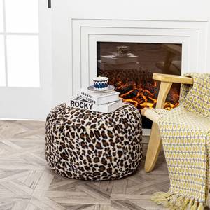 lot 11107 image: Asuprui Animal Pouf Ottoman Unstuffed Ottoman Foot Rest Round Fuzzy Pouf Seat Bean Bag Foot Rest Foldable Floor Chair Storage for Living Room Bedroom Leopard Print