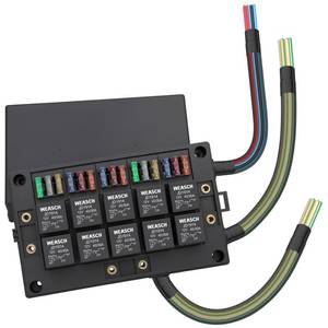 lot 11111 image: Weasch 12V Automotive Fuse and Relay Box, with 12 AWG Pre-Wired, 10 Relays and 15 ATCATO Blade Fuses, 5Pin Relay Block and Kit, for Cars Truck Marine Boat Jeep