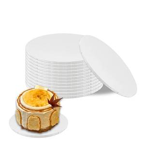 lot 11127 image: PICOKOLOMO 12 Pcs 10 Inch White Cake Drums - 14 Inch Thick Cake Boards Round, Sturdy Corrugated Cardboard Cake Base, Greaseproof Disposable, Wedding & Birthday Baking Supplies (Only 7)