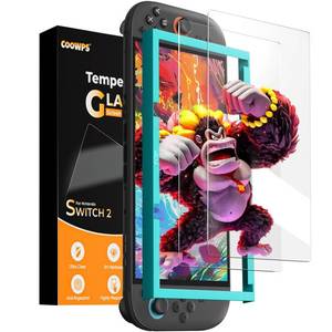 lot 12079 image: COOWPS Screen Protector for Nintendo Switch 2 (2025), with Alignment Frame, Easy to Install, Ultra HD Tempered Glass Screen Protector, 9H Hardness Scratch Resistant for Switch 2 (2 Pack)