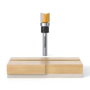 lot 12090 image: REKCKRUL Pattern Flush Trim Router Bits Set, 14 Inch Shank Top Bearing, Carbide Tipped Woodworking Router Bits for Precision Edge Trimming, Cutting Length 12