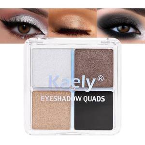 lot 12096 image: evpct Eyeshadow Quad Palette, Moonlit, Silver Taupe Broneze Gold Black Glitter Shimmer Metallic Matte High Pigment Mini Eye Shadow Palette Makeup for older Women, Smudge Proof, Vegan Cruelty-free