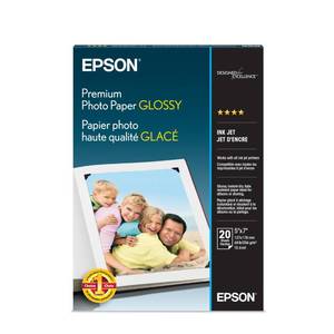 lot 12110 image: Epson Premium Photo Paper Glossy, 20 sheets, 5x7 Borderless, (S041464)