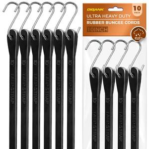 lot 12117 image: Small Bungee Cords with Hooks 10, Short Elastic EPDM Rubber Straps, 10 Pack Mini Bungee Tie Downs for Bike Accessories, Tool Bags, Car Gear, Wire & Pipe Organization, 180 lbs Load