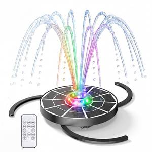 lot 12129 image: AISITIN 4W Solar Fountain with Lights, Chargeable Solar Bird Bath Fountains Built-in 2200mAh Battery, 2026 Upgrade Glass Panel Solar Water Pump for Bird Bath, Garden, Pond, Pool, Fish Tank, Aquarium (Used)