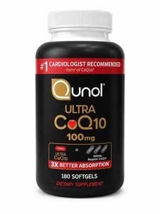 lot 12158 image: Qunol CoQ10 100mg Softgels Ultra 3X Better Absorption Coenzyme Q10 Supplements - Antioxidant Supplement for Vascular and Heart Health & Energy Production - 6 Month Supply - 180 Count