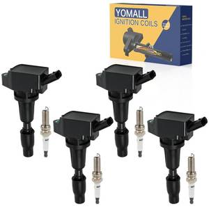 lot 13488 image: YOMALL UF764 Ignition Coils Pack  93175 Iridium Spark Plugs Fits for 2015-2019 Sonata 2016-2020 Santa Fe 2018-2021 Tucson 2016 Rondo 2016-2020 Sorento Optima 2017-2022 Sportage 4 Pcs Full Set