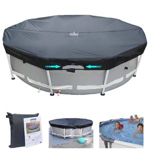 lot 13492 image: SIHAIAN 16Ft Round Pool Cover, Prevents Water Accumulation Above Ground Pool Cover, Quick Installation and Removal One-Piece Pool Cover, Lockable, Windproof, UV-Resistant, Tear-Resistant Solar Cover
