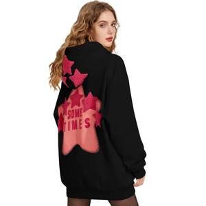 lot 14087 image: Covisoty Womens Fleece Graphic Hoodie Soft Cotton Star Print Pullover Casual Hooded Sweatshirts Winter Clothes Black