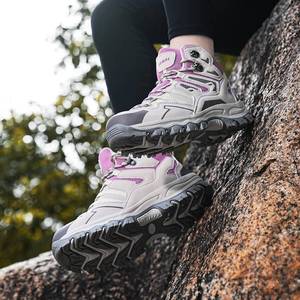 lot 14095 image: FancyDog Waterproof Womens Hiking Boots Trekking Camping Boots for Outdoor,Purple,9