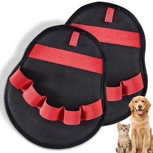 lot 14096 image: Lonfliness 2pcs Pet Hair Fur Removal Mitt Glove for Cats Dogs 5-Finger Electrostatic Reusable Pet Hair Remover Brush Tool for Couch Furniture Carpet Laundry Clothing (Red)