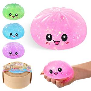 lot 14102 image: Glitter Dumpling Squishy with Mystery Box,Viral Squishy Dumpling,Colorful Dumplings Stress Balls Fidget Sensory Balls Bao Bun Squeeze Toy (Pink)