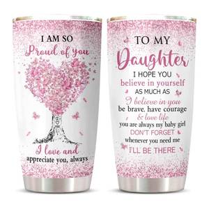 lot 14105 image: ZANIION Daughter Gift from Mom Dad Tumbler 1PC - Daughters Cup - To My Girl Gifts from MotherFather, Christmas Mothers Day Birthday Gifts for My Girl Present for Adult Daughter Cup 20oz