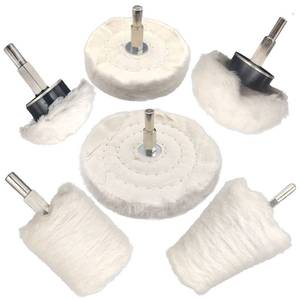 lot 14107 image: Tworider 6 pcs Buffing Wheel for Drill,Buffing Pad Polishing Wheel Kits,Wheel Shaped Polishing Tool for Metal Aluminum,Stainless Steel,Chrome,Jewelry,Wood,Plastic,Ceramic,Glass,etc (One Brush Used)
