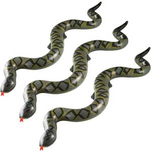 lot 14121 image: Inflatable Fake Snake Toys (3 Pack) - 39 Inch Blow Up Snakes for Pool Floats, Jungle Party, Rainforest, Reptile & Safari Theme, Inflatable Animal Party Decorations & Supplies