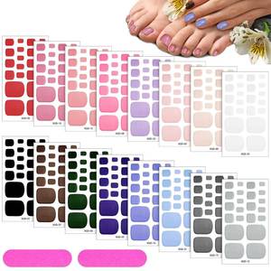 lot 14128 image: Maitys 352 Pieces 16 Sheets Toenail Polish Stickers Strips Adhesive Toe Nail Wraps Full Wraps Polish Strips DIY Manicure Decal with 2 Pieces Nail Files(Chic Color)