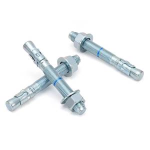 lot 14164 image: HROMIGRY 34 x 6-14 Concrete Anchors (10 Pack) 34 inch Wedge Anchors Bolts Zinc Plated