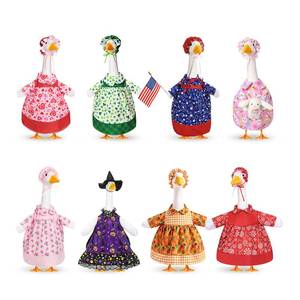 lot 14181 image: Silicherry 8 Set Holiday Seasonal Baby Goose Outfits for 17 Cement Porch Goose Statue Valentine Easter Spring St. Patrick All Season Costume for Lawn Garden Patio Indoor Outdoor Decor(Girl Style)