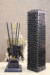 lot 14183 image: Fathers Day Handmade Soapstone Incense Stick Tower Holder  Marble Incense Stick Tower Burner  Aromatherapy Spa Fragrance Accessory for Home & Office D�cor (11 x 3 Inches) (Black)