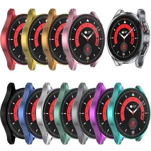 lot 14186 image: Yrzper 11Pack Compatible with Samsung Galaxy Watch 5 Pro Case 2022, Soft TPU Plated All Around Scratch-Proof Screen Protector Case Cover For Galaxy Watch 5 Pro 45mm 46mm (11Pack)