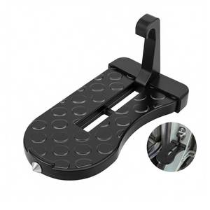 lot 18226 image: Car Door Step, Aluminum with 400lb Capacity, Anti-Slip Surface, Foldable for Car Roof Access and Roof Racks, Black Step for SUVTruck