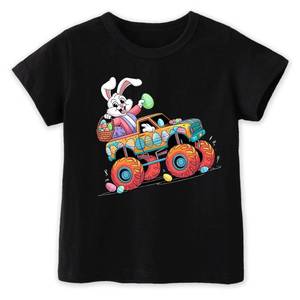 lot 18277 image: cheerilulu Easter Shirt for Toddly Boy Girls Kids, Happy Bunny Toddler T-Shirt, Spring Egg Hunt Kids Tee, 2-6T