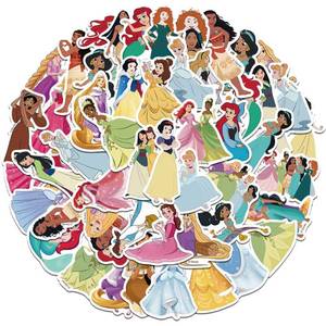 lot 18278 image: Cartoon Princess Stickers, Cute Waterproof Vinyl Decal for Teen Kids Adult Girl Notebook, Laptop, Travel Case, Phone, Bike, Water Bottle, Guitar, Computer, Skateboard (Princess)