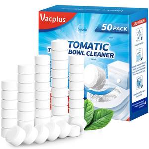 lot 18283 image: Vacplus Toilet Bowl Cleaner Tablets 50 PACK, Automatic Toilet Bowl Cleaners with Bleach for Deodorizing and Descaling, Bathroom Cleaner Against Tough Stains