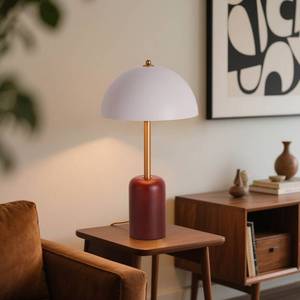 lot 19707 image: NUSRAN Bedside Table Lamp for Bedroom, Modern Plug in Cream White Shade & Cylindrical Wood Base Desk Lamp, Plug & Play Nightstand Lamp with Switch Power Cord for Living Room, Office ��Bulb Included��