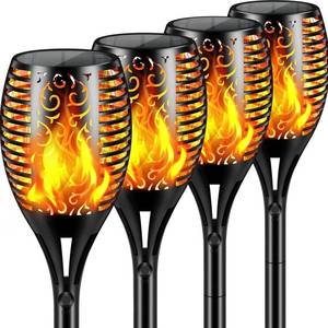 lot 19715 image: Aigleya Solar Lights Outdoor 99 LED Higher & Larger Flickering Flame Solar Torch Lights 43 Waterproof Outdoor Lighting Solar Powered Pathway Lights Christmas Decorations for Garden Patio Yard, 4Pack