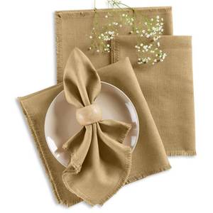 lot 20051 image: Solino Home Fringe Linen Placemats Set of 4-14 x 19 Inch Placemats Kelp - 100% Pure Linen Table Mats for Spring, Summer - Handcrafted and Machine Washable
