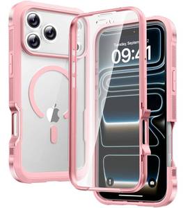 lot 20067 image: Diaclara Magnetic Designed for iPhone 17 Pro Max Case Full Body Bumper,Compatible with MagSafe Military Drop Proof Cover with Built-in Touch Sensitive Anti-Scratch Screen Protector,Pink