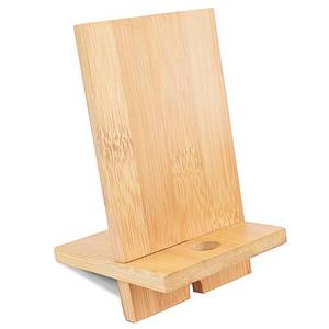lot 20071 image: BARUHARI Mobile Stand Japanese Style Cellphone Holder Desktop Organizer Charging Station Compatible with All Smartphones Tablets Natural Bamboo Wood Portable Adjustable Angle (PLAIN-2HOLES)