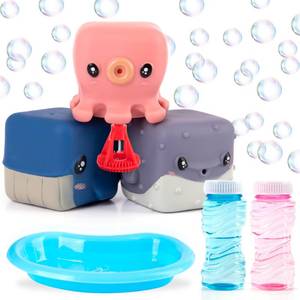 lot 20079 image: ArtCreativity Bubble Blowing Animals for Kids - Set of 3 - Animal Toys with 2 Bottles of Solution and Dipping Tray - Aquatic Party Favors for Kids - Under The Sea Party Supplies