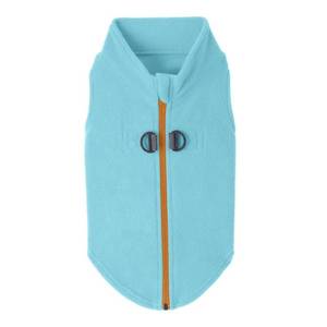lot 20094 image: Gooby - Zip Up Fleece Vest, Fleece Jacket Sweater with Zipper Closure and Leash Ring, Turquoise, Medium