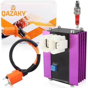 lot 20098 image: QAZAKY 6 Pins Adjustable CDI Ignition Coil Spark Plug for 50cc-90cc 110cc 125cc 150cc Motorcycle ATV Quad Scooter Go Kart Cart Moped Chopper Buggy Pit Dirt Racing Bike Chinese 139QMB 152QMI 157QMJ