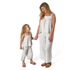 lot 20100 image: Modern Moments by Gerber Baby Girls Cropped Pants Set, Light Blue Stripe, Size 18 Months