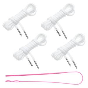 lot 20104 image: 4 PCS White Replacement Drawstring for Sweatpants, White Drawstring Cord Drawstrings Threader Pants Cord Elastic Hoodie String Replacement with Easy Threader Tool for Pants Jackets Trunks Coat (3 Pcs Only)