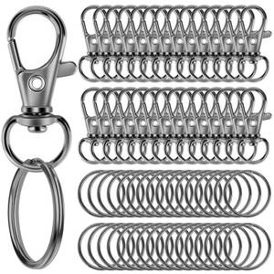 lot 20110 image: 60PCS Keychain Making Kit, Including 30PCS Keychains Clips Hooks and 30PCS Key Chain Rings, Lobster Claw Clasps with Keychains Rings Accessories for Crafts, Gun Black