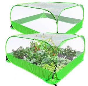 lot 20112 image: Pop Up Garden Mesh Plant Cover 2Pcs Outdoor Plant Protector Mesh Plant Enclosure Raised Bed Garden Bird and Pest Protection Guard for Fruits Vegetables Seedlings and Herbs