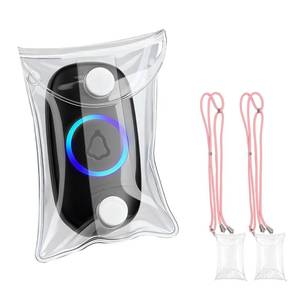 lot 20131 image: Zebrabox Teacher Classroom Doorbell Button Holder Lanyard, 2-Pack Transparent Buckle with Universal Fit, Lightweight Neck-Wearing for Spring Semester-Pink