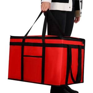 lot 20161 image: musbus Extra large XXXL Insulated Food Delivery Bag Cooler Bags Keep Food Warm Catering Therma Catering Bag for doordash 22x14x13 Cooler Bags Therma Shopper hot warming RED Pizza