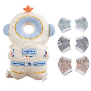 lot 20173 image: Baby Head Protector Cushion Backpack with 3 Baby Knee Pads for Walking & Crawling. (Mesh Astronaut)