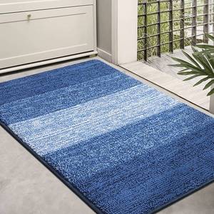 lot 20177 image: Kitinjoy Indoor Outdoor Door Mat, 36x24 Non-Slip Absorbent Dirt Trapper, Low-Profile Washable Inside Entrance Front Floor Mat, Sturdy Soft Entry Doormats for Entryway, Navy Blue