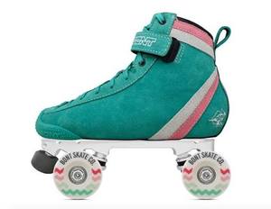 lot 11136 image: Bont Parkstar Soft Roller Skate Size 7.0 Teal White Pink