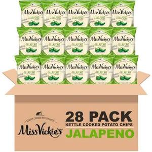 lot 13507 image: Miss Vickies Kettle Cooked Potato Chips, Jalapeno, 1.375 Ounce 28ct
