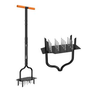 lot 1620 image: A 2-in-1 Lawn Aerator, Heavy Duty Manual Core Aerator Lawn Tool with 16 Iron Spikes & 4 Hollow Tines Garden Tools for Yard Grass Soil
